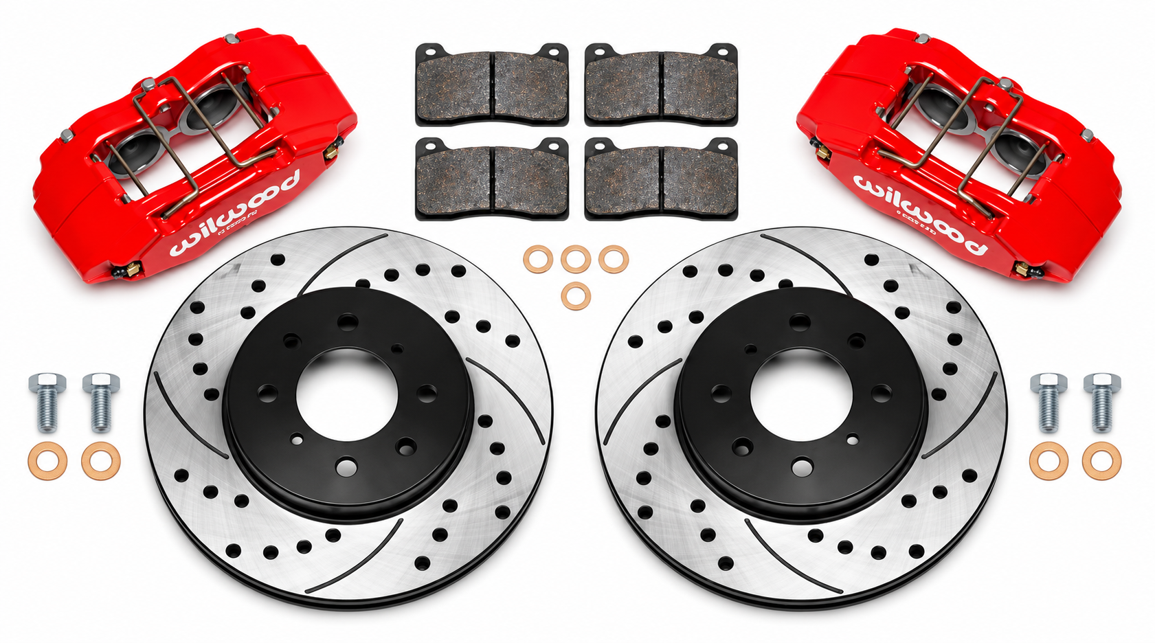Wilwood 90-01 Integra / 90-05 Civic Forged DPHA Drilled Red Caliper and Rotor Kit